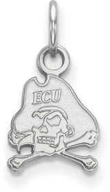 Image of 14K White Gold East Carolina University X-Small Pendant by LogoArt (4W001ECU)