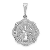 Image of 14K White Gold Fire Rescue Pendant