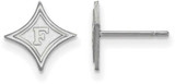 Image of 14K White Gold Furman University X-Small Post Earrings by LogoArt (4W007FUU)