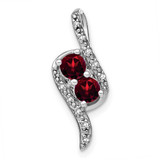 Image of 14K White Gold Garnet & Diamond Chain Slide Pendant PM7041-GA-005-WA