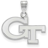 Image of 14K White Gold Georgia Institute of Technology Small Pendant by LogoArt 4W002GT