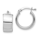 Image of 15.34mm 14K White Gold High Polished 7mm Hoop Earrings TF1411W