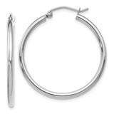 Image of 30mm 14K White Gold Hinged Post Hoop Earrings