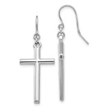 Image of 43mm 14K White Gold Hollow Cross Dangle Earrings