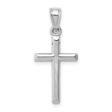 Image of 14K White Gold Hollow Cross Pendant D3163