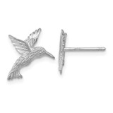 Image of 14mm 14K White Gold Hummingbird Stud Earrings