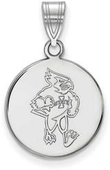 Image of 14K White Gold Iowa State University Medium Disc Pendant by LogoArt (4W037IAS)