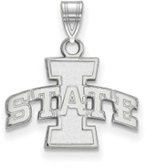 Image of 14K White Gold Iowa State University Small Pendant by LogoArt (4W002IAS)
