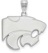 Image of 14K White Gold Kansas State University Large Pendant by LogoArt (4W004KSU)