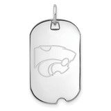 14K White Gold Kansas State University Small Dog Tag by LogoArt