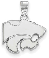 Image of 14K White Gold Kansas State University Small Pendant by LogoArt (4W002KSU)