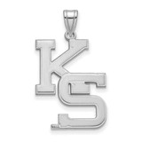 Image of 14K White Gold Kansas State University XL Pendant by LogoArt (4W047KSU)