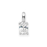 Image of 14K White Gold Lab Grown Diamond SI+, H+, 5.35x3.65mm Oval Solitaire Pendant