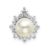Image of 14K White Gold Lab Grown Diamond SI1/SI2 Freshwater Cultured Pearl Slide Pendant PM7996-033-WLG