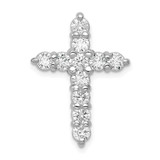 Image of 14k White Gold Lab Grown Diamond SI1/SI2 GHI Cross Pendant PM4953