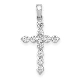 Image of 14k White Gold Lab Grown Diamond SI1/SI2 GHI Cross Pendant PM4968-050