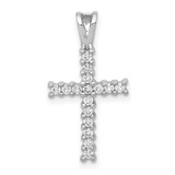 Image of 14k White Gold Lab Grown Diamond SI1/SI2, G H I, Latin Cross Pendant 4973