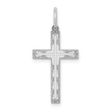 Image of 14K White Gold Laser Designed Cross Pendant XR1013