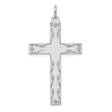 Image of 14K White Gold Laser Designed Cross Pendant XR1015