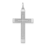 Image of 14K White Gold Laser Designed Cross Pendant XR946