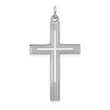 Image of 14K White Gold Laser Designed Cross Pendant XR999