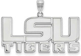 Image of 14K White Gold Louisiana State University Large Pendant by LogoArt (4W044LSU)