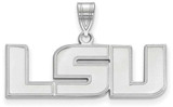 Image of 14K White Gold Louisiana State University Medium Pendant by LogoArt (4W003LSU)