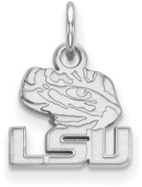Image of 14K White Gold Louisiana State University X-Small Pendant by LogoArt (4W073LSU)