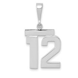 Image of 14K White Gold Medium Polished Number 12 Pendant