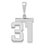 Image of 14K White Gold Medium Polished Number 31 Pendant