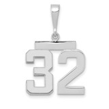 Image of 14K White Gold Medium Polished Number 32 Pendant