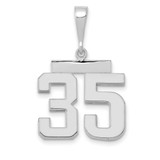 Image of 14K White Gold Medium Polished Number 35 Pendant
