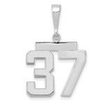 Image of 14K White Gold Medium Polished Number 37 Pendant