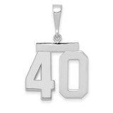 Image of 14K White Gold Medium Polished Number 40 Pendant