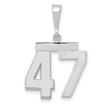 Image of 14K White Gold Medium Polished Number 47 Pendant