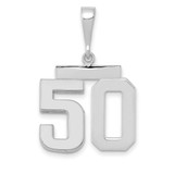Image of 14K White Gold Medium Polished Number 50 Pendant