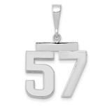 Image of 14K White Gold Medium Polished Number 57 Pendant