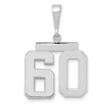 Image of 14K White Gold Medium Polished Number 60 Pendant
