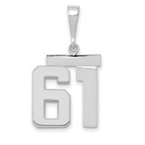 Image of 14K White Gold Medium Polished Number 61 Pendant