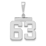 Image of 14K White Gold Medium Polished Number 63 Pendant