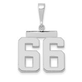 Image of 14K White Gold Medium Polished Number 66 Pendant