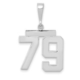 Image of 14K White Gold Medium Polished Number 79 Pendant
