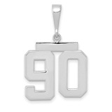 Image of 14K White Gold Medium Polished Number 90 Pendant