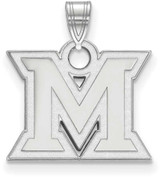 Image of 14K White Gold Miami University Small Pendant by LogoArt (4W002MU)