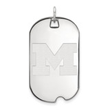 Image of 14K White Gold Michigan (University Of) Large Dog Tag by LogoArt