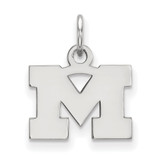 Image of 14K White Gold Michigan (University Of) X-Small Pendant by LogoArt (4W001UM)