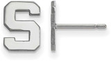 Image of 14K White Gold Michigan State University X-Small Post Earrings LogoArt 4W008MIS