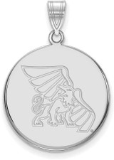 Image of 14K White Gold Missouri Western State University Large Disc Pendant by LogoArt
