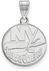 Image of 14K White Gold NHL New York Islanders Medium Pendant by LogoArt