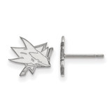 14K White Gold NHL San Jose Sharks X-Small Post Earrings by LogoArt